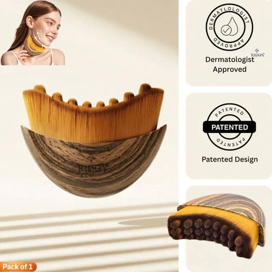 Lymphatic Contour Face Brush from 26041, a makeup combo tool with soft bristles for facial contouring and lymphatic drainage.