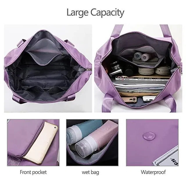 Waterproof foldable travel duffel bag from 26041, showing compact design and durable material ideal for packing and travel.