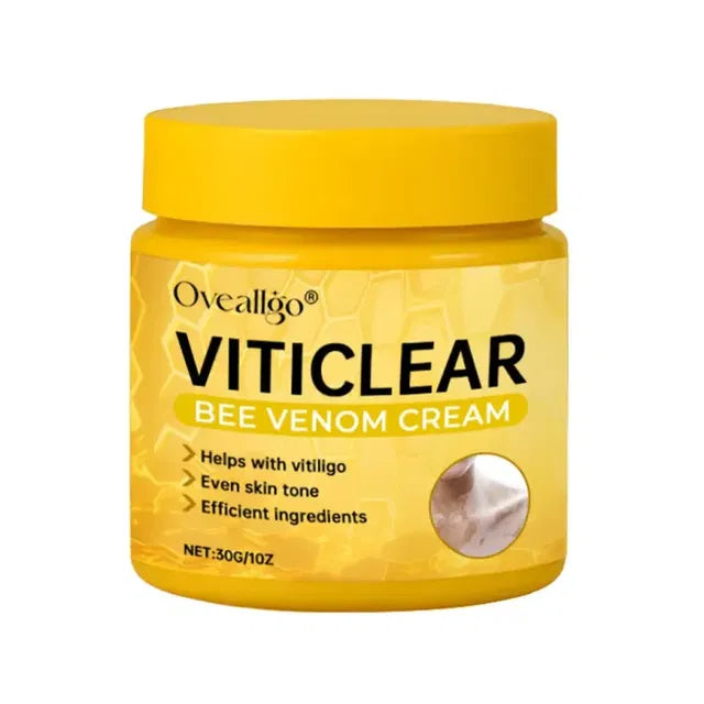VitiClear Bee Venom Cream pack of 2 in a white jar with a screw lid, designed for skincare and anti-aging benefits.