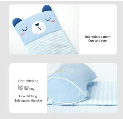 Baby shaping head support pillow in assorted colors, designed for infants to help maintain proper head and neck alignment.