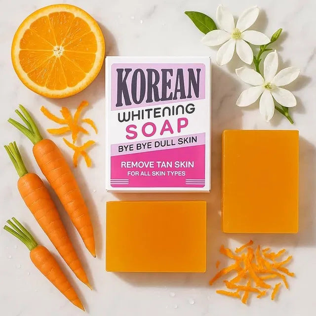 Korean Whitening Soap Bar by 5912, pack of 2, natural shaving soap with whitening properties and creamy lather.