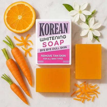 Korean Whitening Soap Bar by 5912, pack of 2, natural shaving soap with whitening properties and creamy lather.