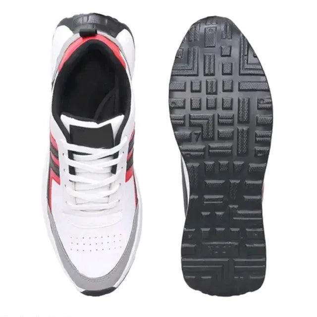 Anjrs men's casual sports shoes in black with white accents, designed for running and comfort, suitable for boys and men.