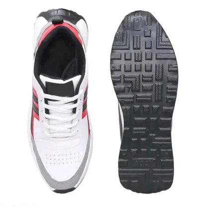 Anjrs men's casual sports shoes in black with white accents, designed for running and comfort, suitable for boys and men.