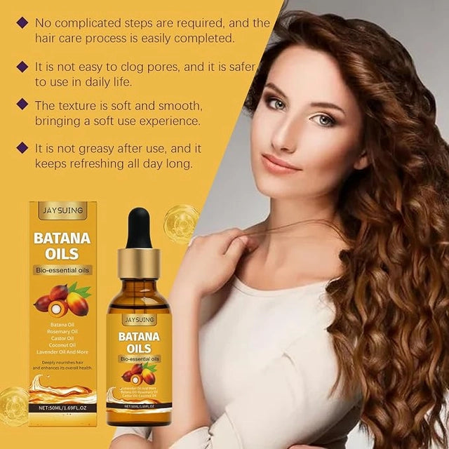 Creams and gels featuring Batana Oil for hair growth, showing a pack of two bottles with natural hair care ingredients.