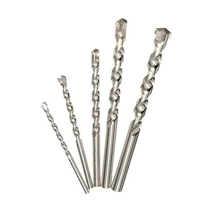 11798 masonry drill bit set with five concrete and brick wall drill bits for hand tool projects, displayed in a user’s workspace.