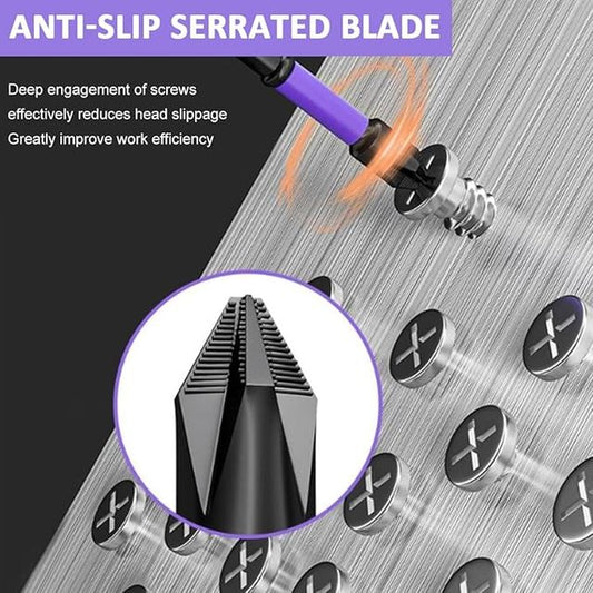 High performance magnetic screwdriver drill bit set from 26345, featuring durable metal bits and strong magnetic tips for hand tools.