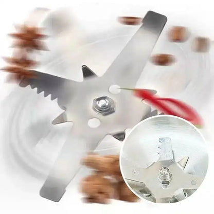 Stainless steel 1238 coffee grinder for herbs, spices, nuts, grains, and coffee, featuring a sleek modern design.