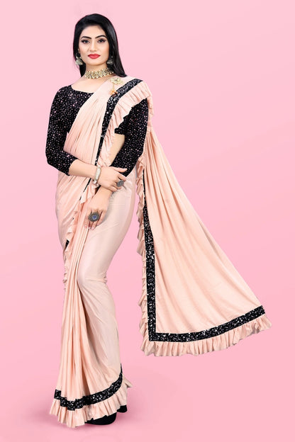 Maroon lycra blend solid saree for women, 6.3 meters long, featuring smooth fabric and elegant drape, from brand 6706.