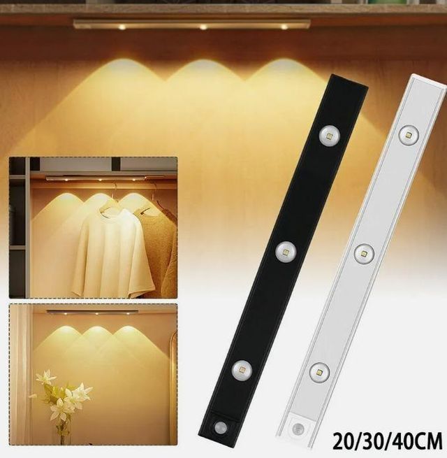 LED PIR motion sensor cabinet light by 26032, rechargeable with USB, smart lighting for cabinets with motion detection.