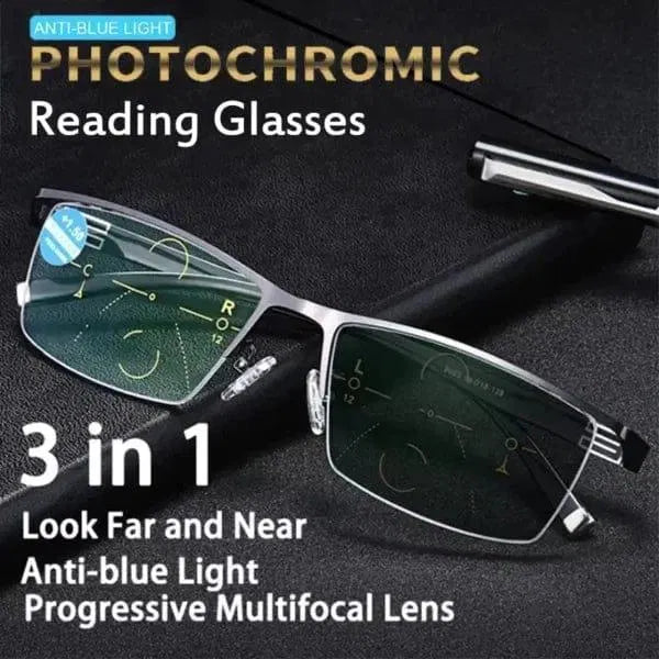 FlexiTint Retro OptiShift 3D glasses by 18666 with colorful lenses and sleek design, displayed on a plain background.