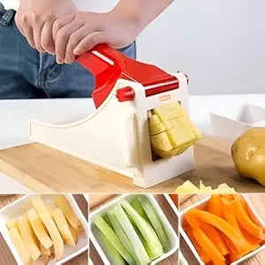 Heavy duty vegetable manual chopper and chipper with stainless steel blades for efficient vegetable chopping.