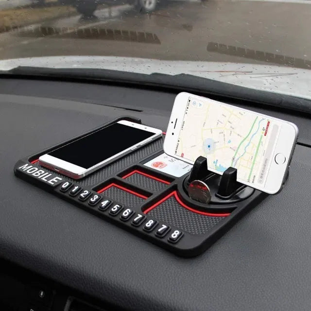 Car mobile holder from 18049 mounted on a car dashboard, securely holding a smartphone for easy access and visibility.