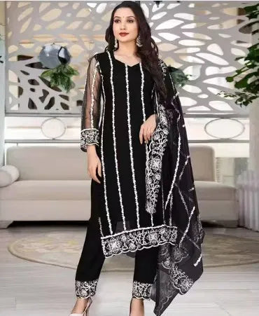 Women's Kurta Set with matching dupatta and bottomwear, stylish and comfortable, in vibrant colors from 15801 brand.