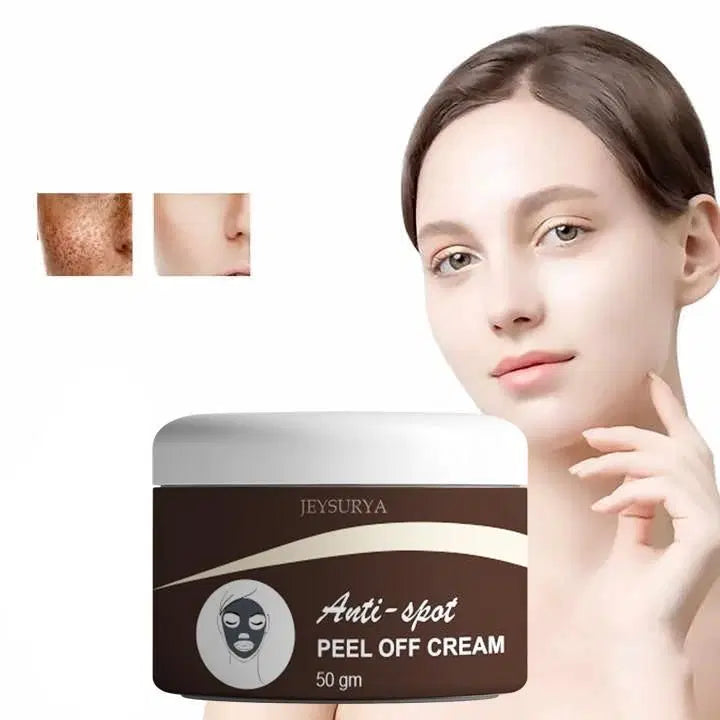 Tube of 1238 Anti-Spot Peel Off Cream 50g, showing the cream's packaging and applicator for targeted spot removal.
