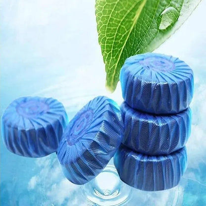 Set of 10 22123 toilet cleaning tablets and deodorizer with fresh scent, designed to clean and freshen toilet bowls.