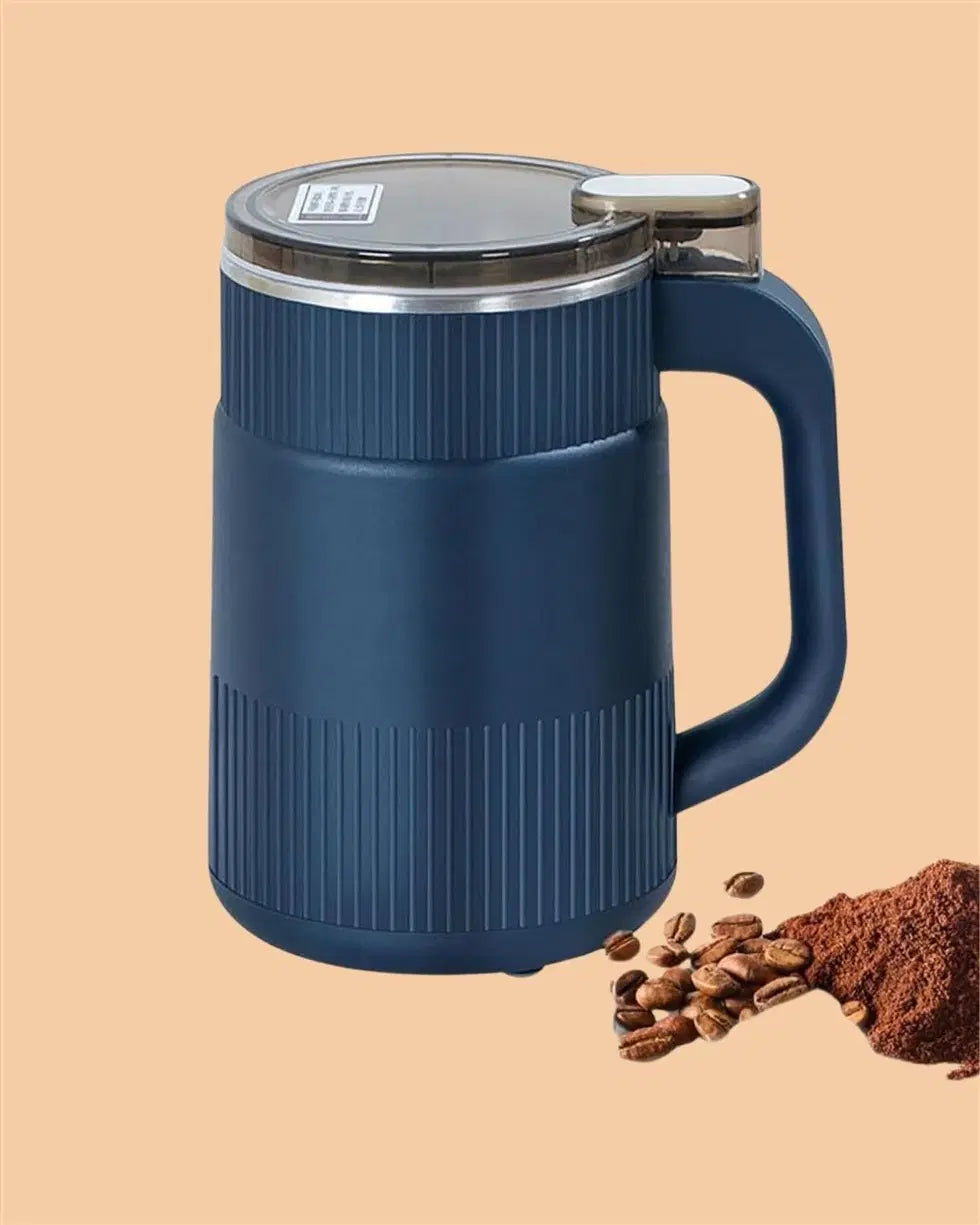 Stainless steel 1238 coffee grinder with transparent lid for herbs, spices, nuts, and grains, suitable for home use