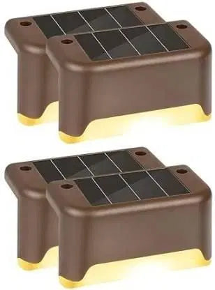 Outdoor solar deck lights by 1238, night lights illuminating pathways with energy-efficient solar-powered design.