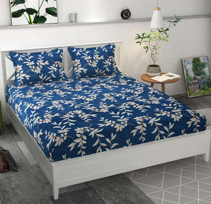 Premium microfiber fitted bedsheet with two pillow covers, elastic edges, 70x76 inches, from brand 19676.