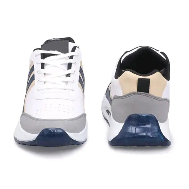 Anjrs 1889 men's casual sports shoes in black with white soles, designed for running and everyday comfort for boys and men.