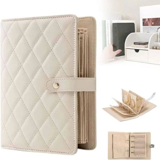 Jewelry storage bag from 13162 with compartments for organizing necklaces, rings, and small accessories in a soft fabric pouch.