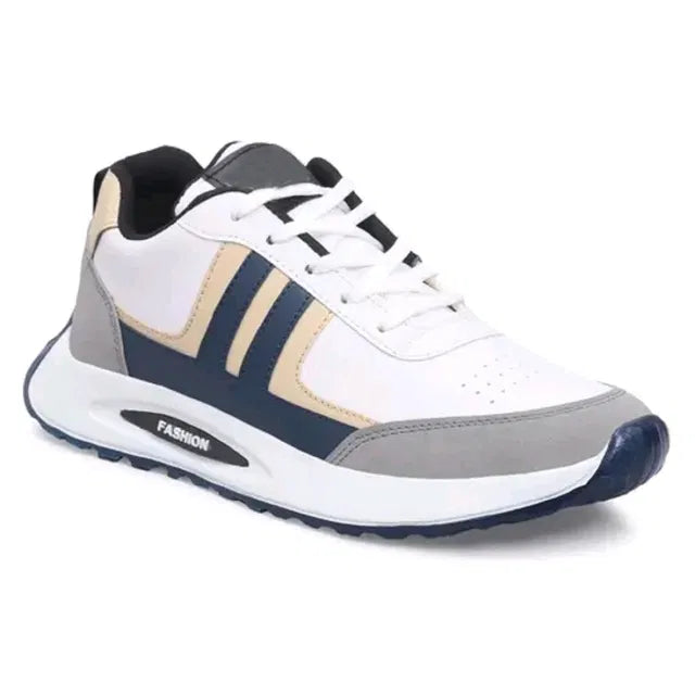 Comfortable Anjrs men's casual sports shoes in black with white accents, ideal for running and everyday wear.