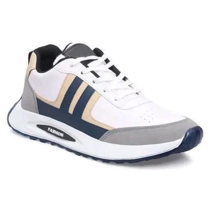 Comfortable Anjrs men's casual sports shoes in black with white accents, ideal for running and everyday wear.