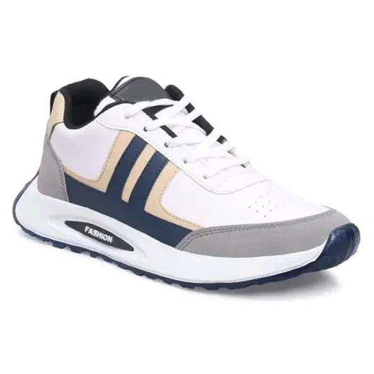 Comfortable Anjrs men's casual sports shoes in black with white accents, ideal for running and everyday wear.