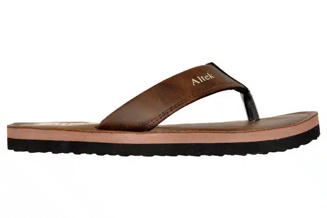 Brown men's flip flops by 2428, size 6, with comfortable straps and casual sole, perfect for everyday wear.
