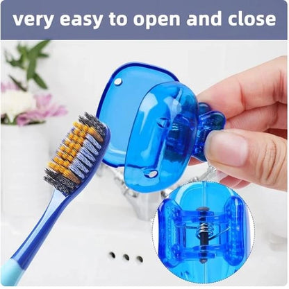 Set of four 18279 toothbrush cases, portable bathroom and travel protective cases for toothbrush storage.