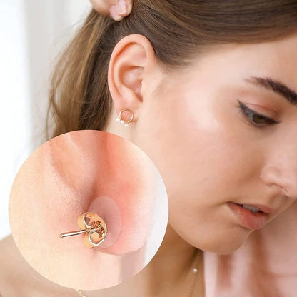 Set of 100 sewing decorative patches labeled 30969, designed as premium earlobe support patches for heavy earrings.
