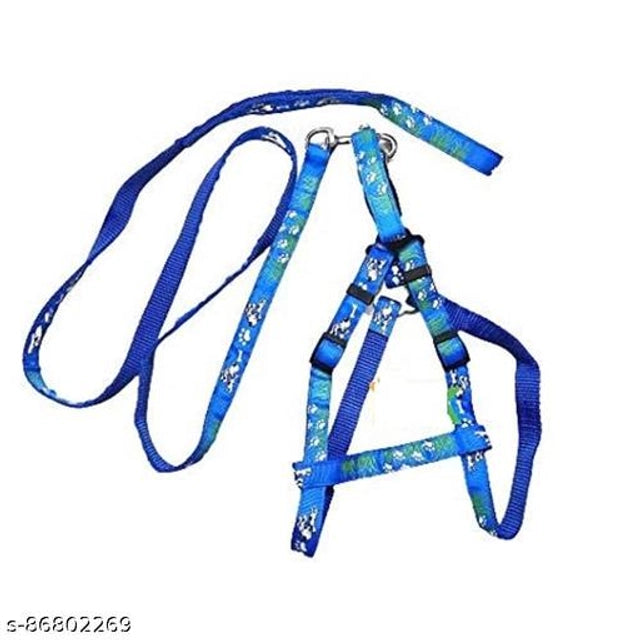 Colorful nylon dog harness in multicolor, size small, with adjustable straps, designed for secure pet comfort.