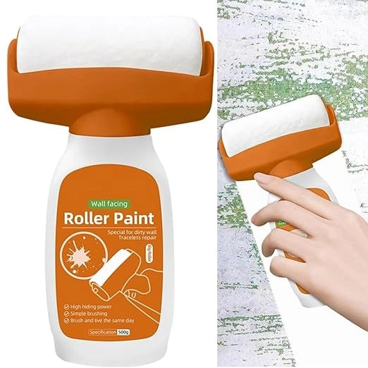 White wall repair roller from 34774, designed for seamless paint application on wall surface repair projects.