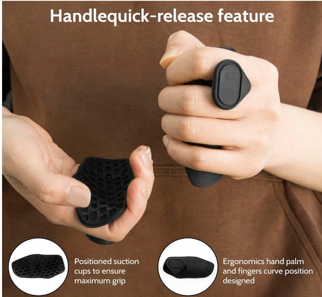 Pair of 18281 gymnastics weight lifting grip pads with padded hand grips for improved grip during workouts.