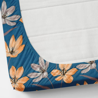 Premium microfiber fitted bedsheet with two pillow covers, elastic fit, 70x76 inches, by brand 19676, in a soft, smooth fabric.