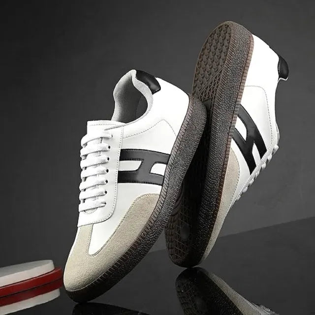Anjrs 1889 men's casual running shoes in black with white soles, featuring a comfortable athletic design for boys and men.