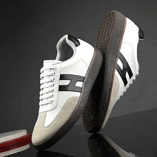 Anjrs 1889 men's casual running shoes in black with white soles, featuring a comfortable athletic design for boys and men.