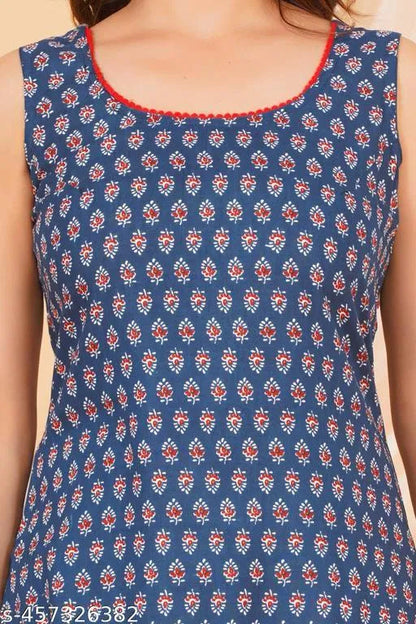 Women's casual sleeveless kurti by 13374 featuring a comfortable everyday wear design in vibrant fabric.