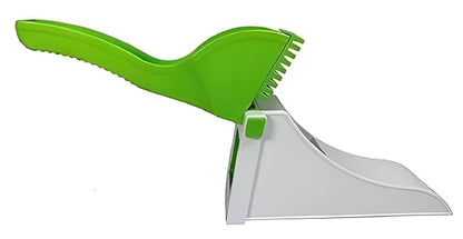 Heavy duty vegetable manual chopper and chipper with stainless steel blades and ergonomic handle for easy food prep.