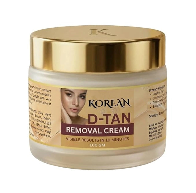 Korean D-Tan Removal face cream by 31092, shown in a tube, designed to brighten and even skin tone, pack of two.