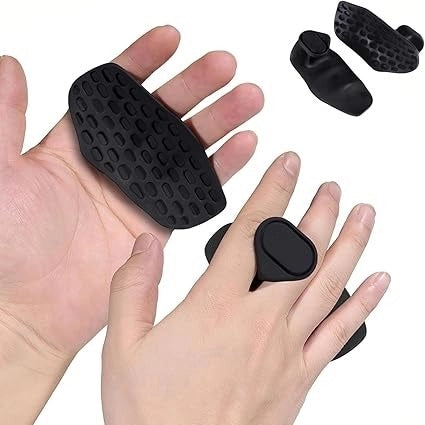 Pair of 18281 gymnastics weight lifting grip pads with fingerless design and adjustable straps for hand protection during workouts.