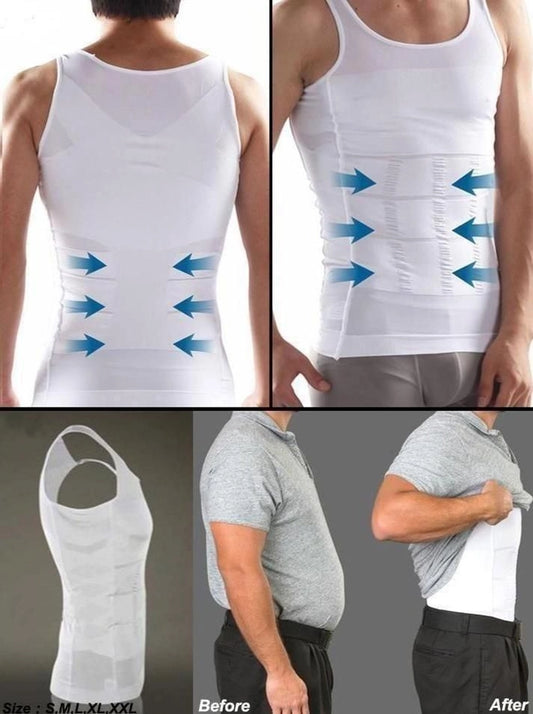 Men's solid compression flexvest by 35252, showcasing a sleek, fitted vest with stretch fabric for active comfort and support.