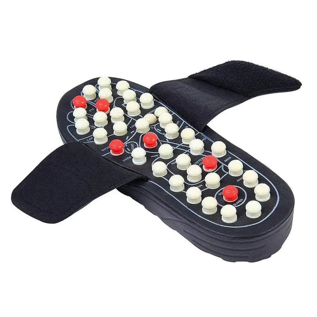 Spring Acupressure and Magnetic Therapy Yoga Padukas slippers with textured soles for foot massage and relaxation.