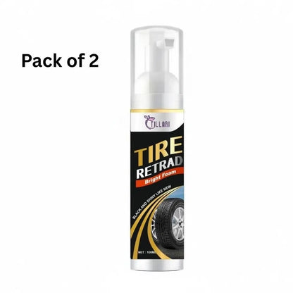 Car tire puncture repair tool kit with bright foam in a pack of two, includes tools for fixing tyre punctures.