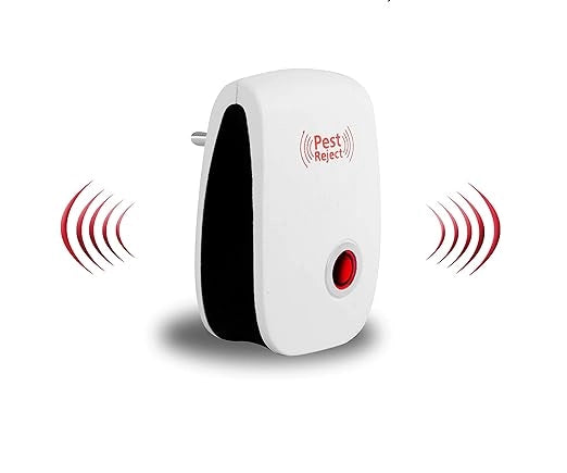 Pair of 18281 pest repeller devices for home insect and rodent control, with electric design for mosquitoes, cockroaches, ants, and spiders