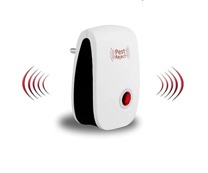 Pair of 18281 pest repeller devices for home insect and rodent control, with electric design for mosquitoes, cockroaches, ants, and spiders