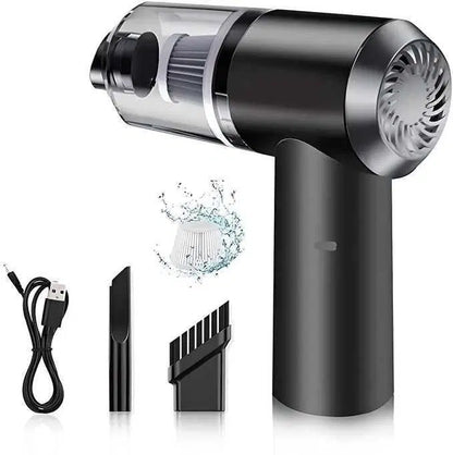 Portable wireless car vacuum cleaner with suction and air duster functions, compact design by 1238.