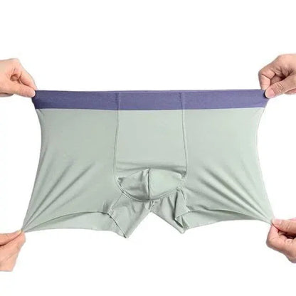 Men's Ice Silk Briefs Boxers by 34751, pack of three, showing lightweight, breathable ice silk fabric and comfortable fit.