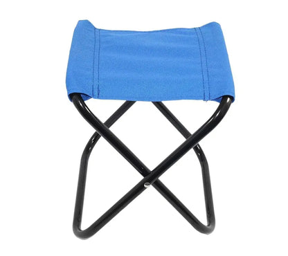 Small folding camping stool chair by 1238, compact and portable for survival kits, with a sturdy seat and foldable design.