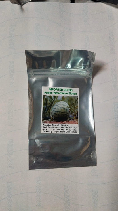 Ruby Watermelon Basil Seeds from 205 brand, small black seeds with red watermelony hue, ideal for planting and gardening.